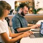 Photo of woman using laptop