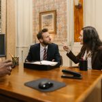 A group people having a meeting inside the office